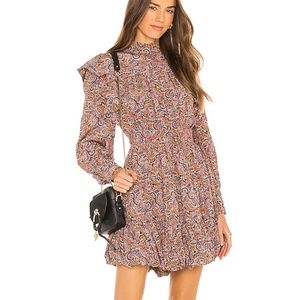 ULLA JOHNSON Luna Paisley Crepe De Chine Mini Dress Size 4 - NWT